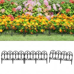 Bordures de pelouse 17 pcs Noir 10 m PP alsavelo