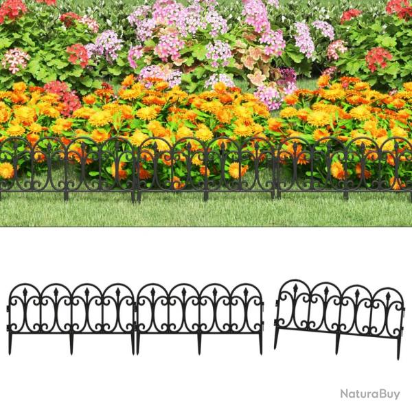 Bordures de pelouse 17 pcs Noir 10 m PP alsavelo