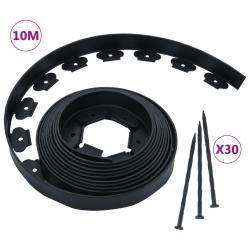 Bordure de pelouse flexible avec 30 piquets 10 m 5 cm alsavelo