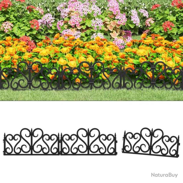 Bordures de pelouse 17 pcs Noir 10 m PP alsavelo