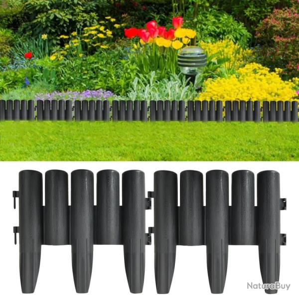 Bordures de pelouse 36 pcs Anthracite 10 m PP alsavelo