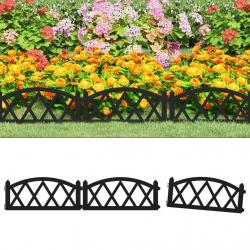 Bordures de pelouse 17 pcs Noir 10 m PP alsavelo