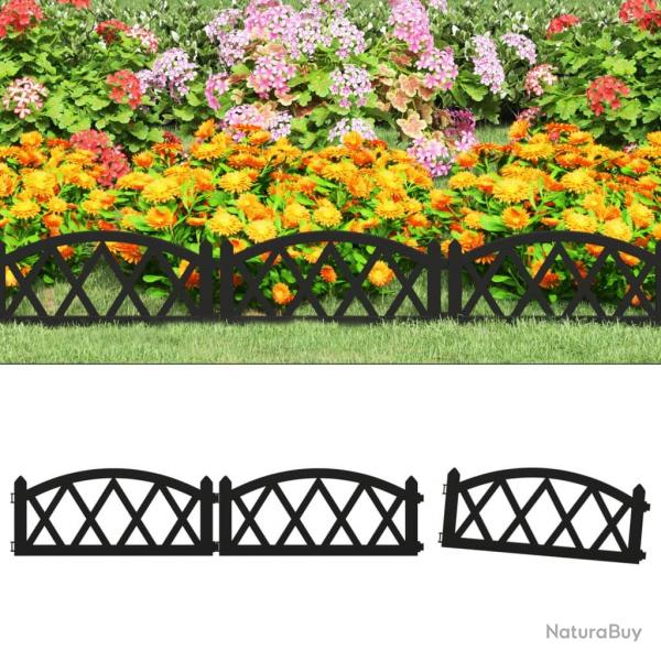 Bordures de pelouse 17 pcs Noir 10 m PP alsavelo