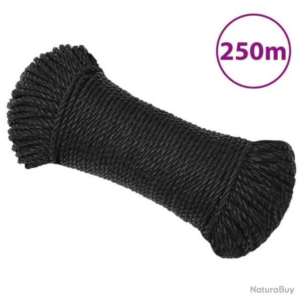 Corde de travail Noir 6 mm 250 m polypropylne alsavelo