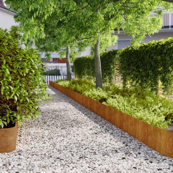 Bordures de pelouse 10 pcs 25x103 cm acier corten flexible alsavelo