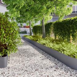 Bordures pelouse 10pcs anthracite 25x103cm acier laminé à froid alsavelo