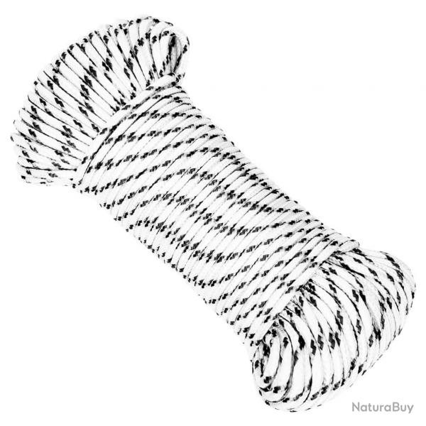 Corde de bateau tress Blanc 4 mmx250 m Polyester alsavelo