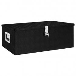Boîte de rangement Noir 90x47x33,5 cm Aluminium alsavelo
