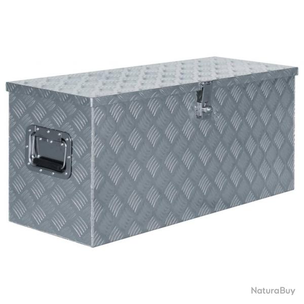 Bote en aluminium 90,5x35x40 cm Argent alsavelo