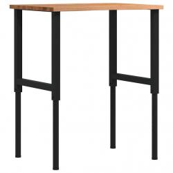 Établi marron clair 80x60x(71,5-98) cm bois de chêne massif alsavelo