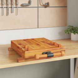 Dessus d'établi avec étau 52x44x9,5 cm bois massif d'acacia alsavelo