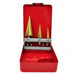 Kit de 3 Forets coniques à étage HSS alsavelo