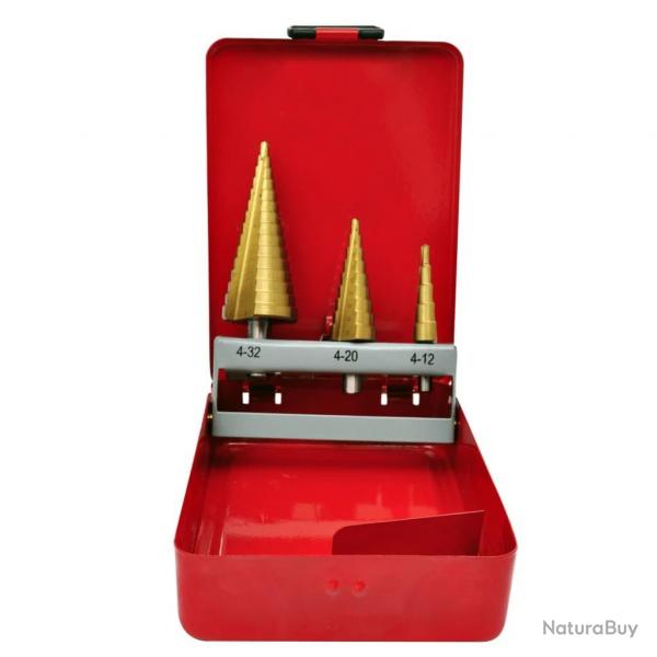 Kit de 3 Forets coniques  tage HSS alsavelo