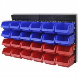 Étagère à outils de garage murale 2 pcs Bleu et rouge alsavelo