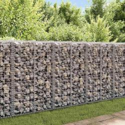 Mur à gabion avec couvercles Acier galvanisé 20x20x100 cm alsavelo