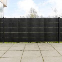 Paravents de balcon 5 pcs noir 255x19 cm résine tressée alsavelo