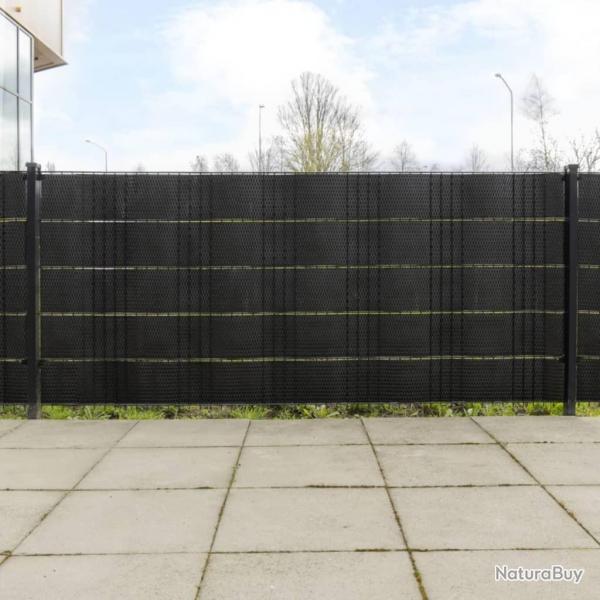 Paravents de balcon 5 pcs noir 255x19 cm rsine tresse alsavelo