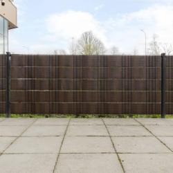 Paravents de balcon 5 pcs marron et noir 255x19cm résine tressé alsavelo