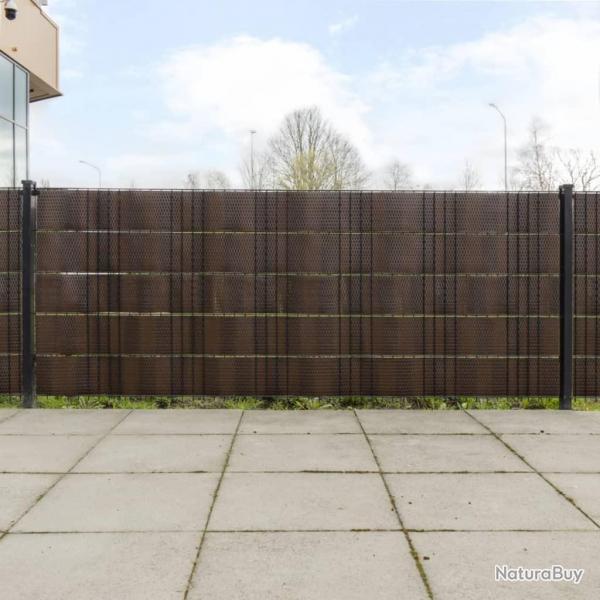 Paravents de balcon 5 pcs marron et noir 255x19cm rsine tress alsavelo