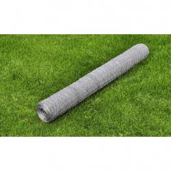 Clôture en treillis Acier galvanisé Hexagonal 1x25 m Argenté alsavelo