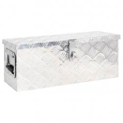 Boîte de rangement Argenté 60x23,5x23 cm Aluminium alsavelo