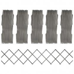 Clôture à treillis 5 pcs Gris Bois de sapin massif 180x30 cm alsavelo