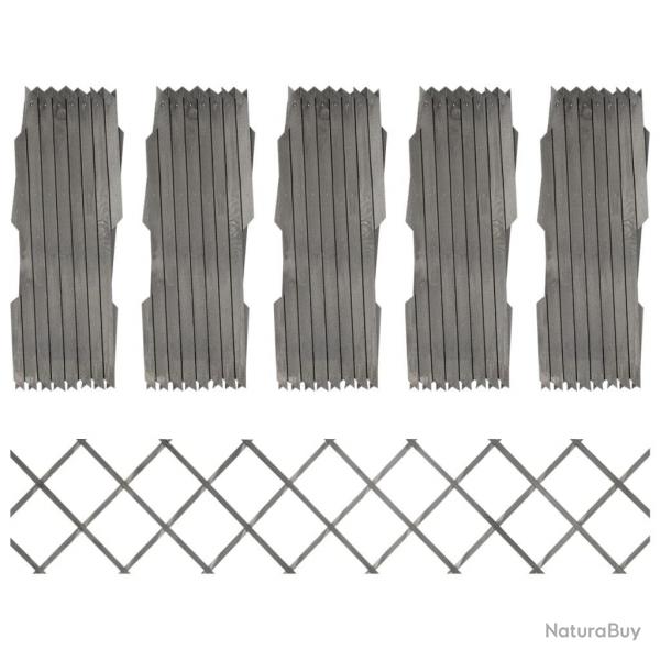 Clture  treillis 5 pcs Gris Bois de sapin massif 180x30 cm alsavelo