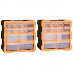 Organisateurs multi-tiroirs avec 12 tiroirs 2 pcs 26,5x16x26 cm alsavelo