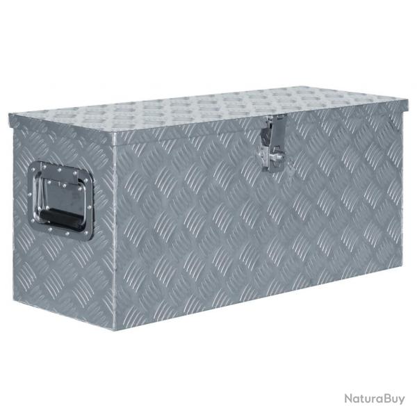 Bote en aluminium 80 x 30 x 35 cm Argent alsavelo