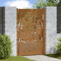 Porte de jardin acier résistant aux intempéries design flamme alsavelo