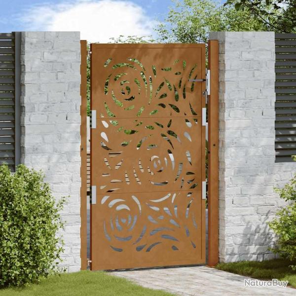 Porte de jardin acier rsistant aux intempries design flamme alsavelo