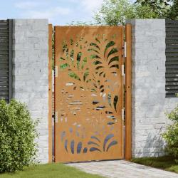Porte de jardin acier résistant aux intempéries design vagues alsavelo