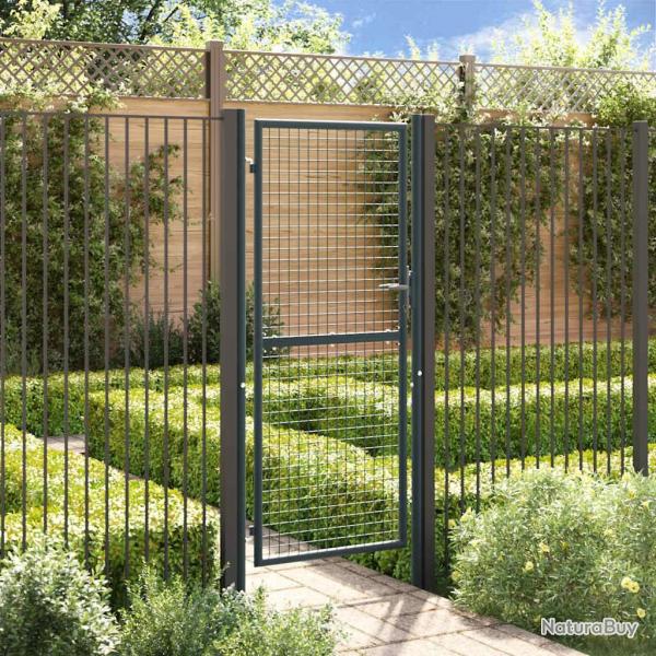 Portail en maille de jardin Acier galvanis 100 x 250 cm Gris alsavelo