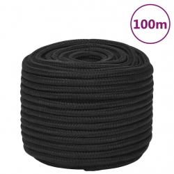 Corde de bateau Noir complet 14 mm 100 m Polypropylène alsavelo