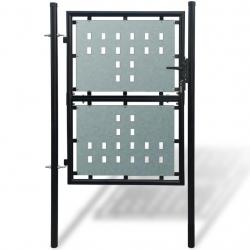 Portail simple de clôture Noir 100x250 cm alsavelo