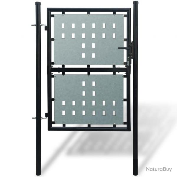 Portail simple de clture Noir 100x250 cm alsavelo