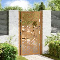 Porte de jardin acier résistant aux intempéries design croisé alsavelo