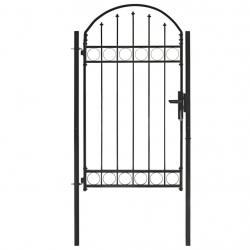 Portail de jardin avec dessus arqué Acier 100 x 175 cm Noir alsavelo