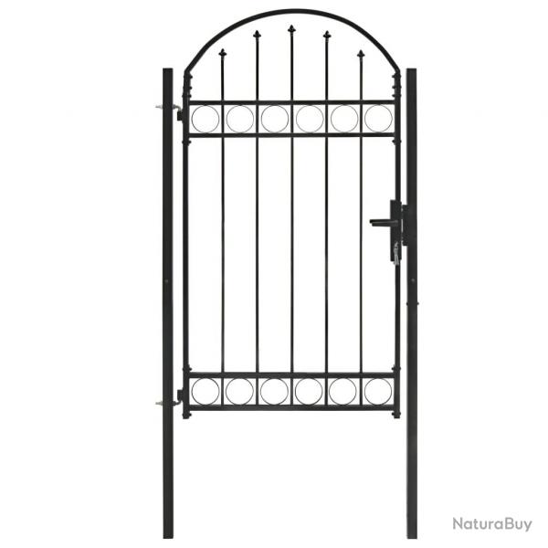 Portail de jardin avec dessus arqu Acier 100 x 175 cm Noir alsavelo