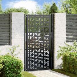 Portail de jardin noir 105x180 cm acier conception croisée alsavelo
