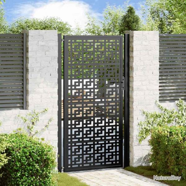 Portail de jardin noir 105x180 cm acier conception croise alsavelo