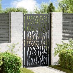 Portail de jardin noir 105x180 cm acier conception de tracés alsavelo