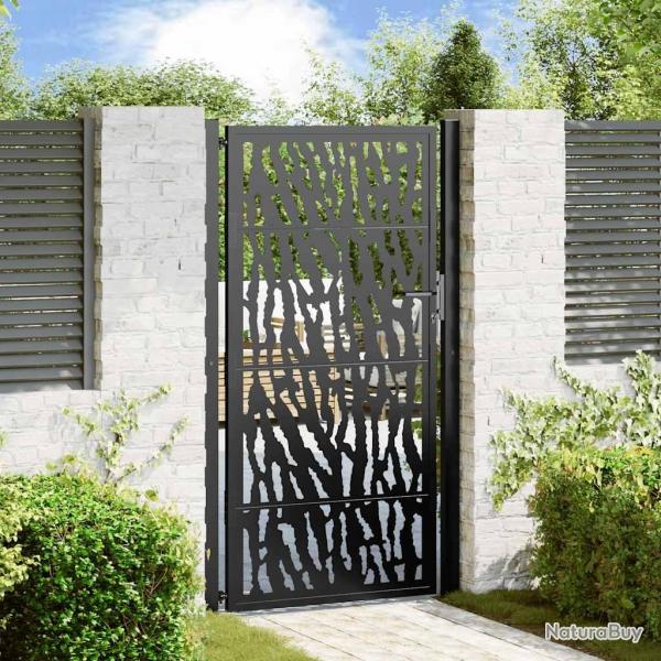 Portail de jardin noir 105x180 cm acier conception de tracs alsavelo