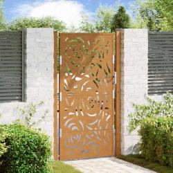 Porte de jardin acier résistant aux intempéries design flamme alsavelo
