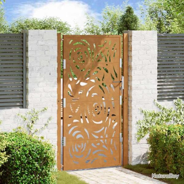 Porte de jardin acier rsistant aux intempries design flamme alsavelo