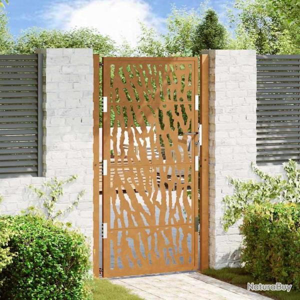 Porte de jardin acier rsistant aux intempries design tracs alsavelo