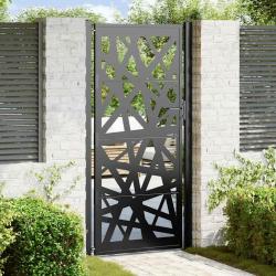 Portail de jardin noir 105x205 cm acier conception de lumière alsavelo