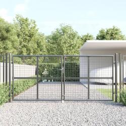Portal de jardin maille anthracite 300x175 cm acier galvanisé alsavelo