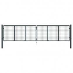 Portail en maille de jardin Acier galvanisé 400 x 150 cm Gris alsavelo