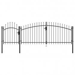 Portail de jardin Acier 2 x 4 m Noir alsavelo